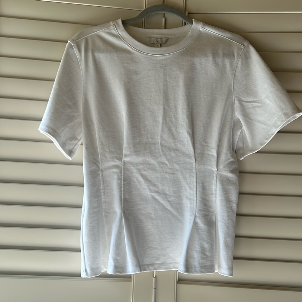 NWT banana republic white tshirt with peplum waist size small